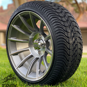 14" TITAN Gunmetal/Machined Aluminum Wheels and 205/30-14 Low Profile DOT Tires Combo - Set of 4 - Image 2