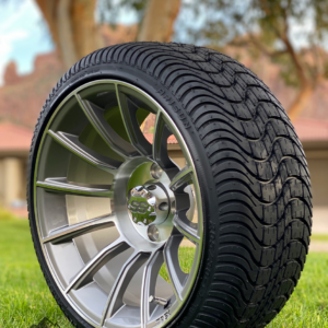 14" TITAN Gunmetal/Machined Aluminum Wheels and 205/30-14 Low Profile DOT Tires Combo - Set of 4 - Image 4