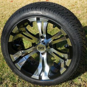 14" VAMPIRE Machined/ Black Aluminum Wheels and 205/30-14 DOT Street Tires Combo - Set of 4 - Image 5