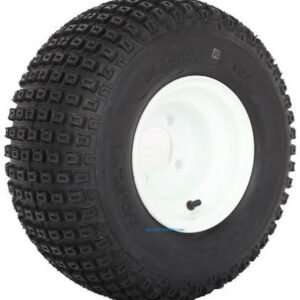 8" White Steel Golf Cart Wheels and 18x9.50-8" Slasher Knobby Scorpion Tires - Set of 4 - Image 6