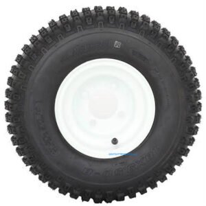8" White Steel Golf Cart Wheels and 18x9.50-8" Slasher Knobby Scorpion Tires - Set of 4 - Image 7