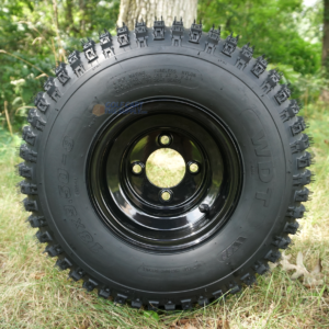 8" Black Steel Golf Cart Wheels and 18x9.50-8" Slasher Knobby Scorpion Tires - Set of 4 - Image 2