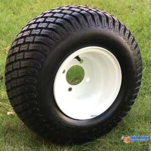 8" White Steel Golf Cart Wheels and 18x8.50-8" Turf/ Street Tires - Set of 4 - Image 1