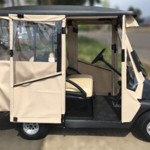 Club Car Precedent 4-Passenger Enclosure / Golf Cart Cover - DoorWorks Hinged Hard Door (Sunbrella Material) - Image 2