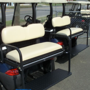 Club Car Precedent Golf Cart Rear Seat Kit NOMAD - BUFF (Flip Seat w/ Cargo Bed & Free Grab Bar) - Image 3