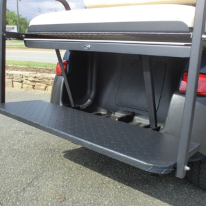 Club Car Precedent Golf Cart Rear Seat Kit - WHITE (Flip Seat w/ Cargo Bed & Free Grab Bar) - Image 3