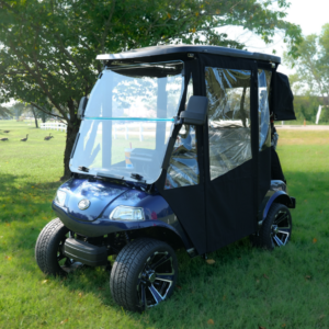 Evolution Classic 2 Pro Enclosure / Golf Cart Cover - DoorWorks Hinged Hard Door (BLACK, Sunbrella Material) - Image 2