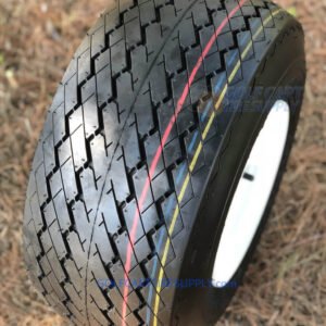 Slasher 18x8.50-8 GTX OEM Sawtooth Tire and White Golf Cart Wheel Combo - Image 6