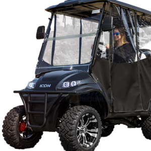 DoubleTake ICON Golf Cart Windshield - Deluxe Folding w/ Magnetic Catch (Choose: Tinted or Clear) - Image 2