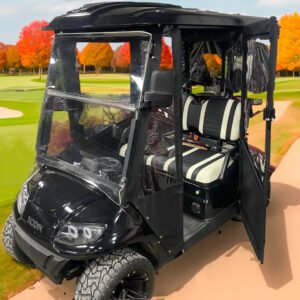 DoorWorks ICON i20 Golf Cart Enclosure Hinged Hard Door Cover (BLACK Sunbrella) - Image 4