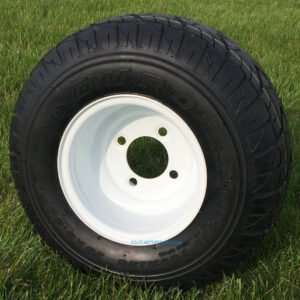 Duro Excel Touring 18x8.5-8 Golf Cart Tires and OEM White Steel Wheels Combo - Set of 4 - Image 3