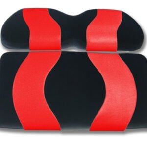 MADJAX Wave Two Tone Front Seat Covers in Black/Red - Fits all Carts! - Image 2