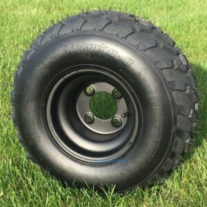 RHOX 8" Black Steel Wheels and 18x8-8 RXAL All Terrain Golf Cart Tires Combo - Set of 4 - Image 1