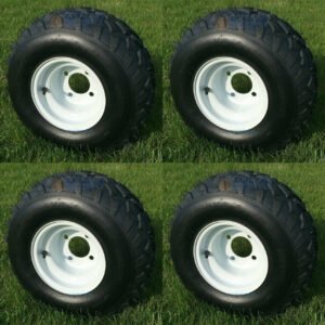 RHOX 8" White Steel Wheels and 18x8-8 RXAL All Terrain Golf Cart Tires Combo - Set of 4 - Image 3