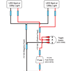 Golf Cart LED Utility Light Bar & Spotlight Wiring Kit with Toggle Switch - Image 3