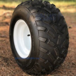 RHOX 8" White Steel Wheels and 18x8-8 RXAL All Terrain Golf Cart Tires Combo - Set of 4 - Image 1