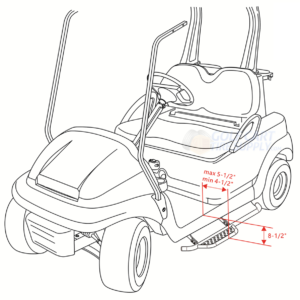SGC Club Car Precedent Nerf Bars Set - BLACK Running Board (Fits 2004+, Gas & Electric) - Image 2