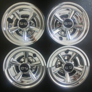 SS Chrome 8" Golf Cart Hub Caps - Set of 4 Wheel Covers - Image 4