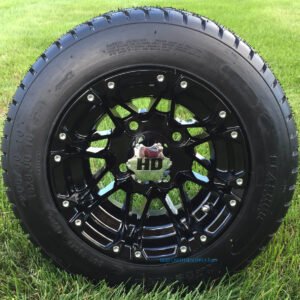 10" HD3 Gloss Black Wheels and Golf Pro 205/50-10 DOT Tires Combo - Set of 4 - Image 3