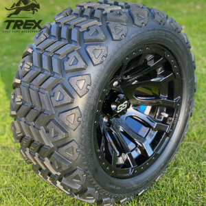 12" MAVERICK Gloss Black Aluminum Wheels and 20x10-12" DOT All Terrain Tires Combo - Set of 4 - Image 3