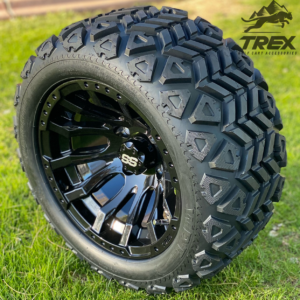 12" MAVERICK Gloss Black Aluminum Wheels and 20x10-12" DOT All Terrain Tires Combo - Set of 4 - Image 4