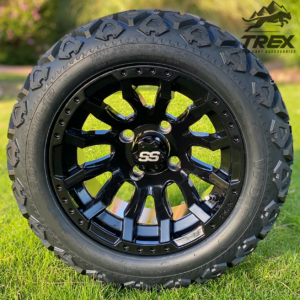 12" MAVERICK Gloss Black Aluminum Wheels and 20x10-12" DOT All Terrain Tires Combo - Set of 4 - Image 5