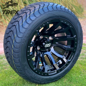 12" MAVERICK Gloss Black Aluminum Wheels and 215/40-12 Low Profile DOT Tires Combo - Set of 4 - Image 6