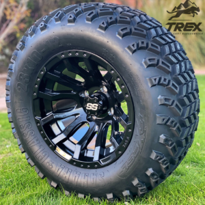 12" MAVERICK Gloss Black Aluminum Wheels and 23" All Terrain Tires Combo - Set of 4 - Image 2