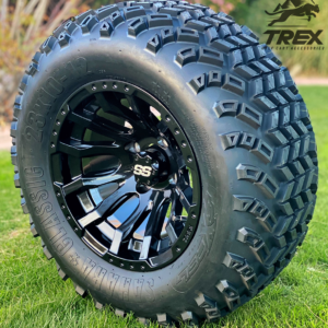 12" MAVERICK Gloss Black Aluminum Wheels and 23" All Terrain Tires Combo - Set of 4 - Image 4