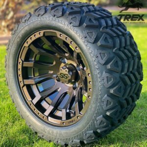 12" MAVERICK Metallic Bronze Aluminum Wheels and 20x10-12" DOT All Terrain Tires Combo - Set of 4 - Image 3