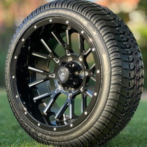 14" SPARTAN Black / Milled Wheels and 205/30-14 Low Profile DOT Tires Combo - Set of 4 - Image 3