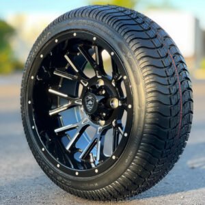14" SPARTAN Black / Milled Wheels and 205/30-14 Low Profile DOT Tires Combo - Set of 4 - Image 4