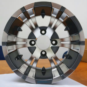 12" VAMPIRE Gunmetal Aluminum Wheels and 215/40-12 Low Profile DOT Tires Combo - Set of 4 - Image 4