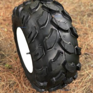 8" White Steel Golf Cart Wheels and 18x9.50-8" SLASHER Sport All Terrain Tire Combo - Set of 4 - Image 4