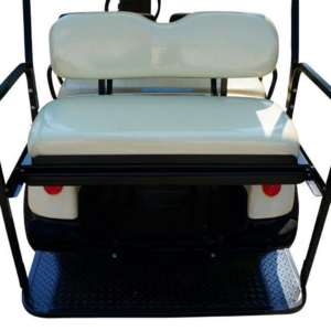 Yamaha G14 / G16 / G19 / G22 Golf Cart Rear Seat Kit NOMAD - IVORY (Matches Factory front seats) - Flip Seat w/ Cargo Bed & FREE Grab Bar - Image 3