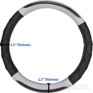 14" Club Car Steering Wheel Cover in GREY / Black (Fits ALL Club Car) - Image 3