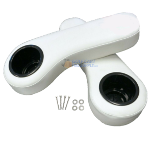 PURE WHITE Golf Cart Cup Holder Rear Seat Arm Rest Cushion - Fits EZGO / Club Car / Yamaha - Image 1