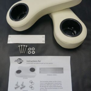 WHITE Golf Cart Cup Holder Rear Seat Arm Rest Cushion - Fits EZGO / Club Car / Yamaha - Image 2